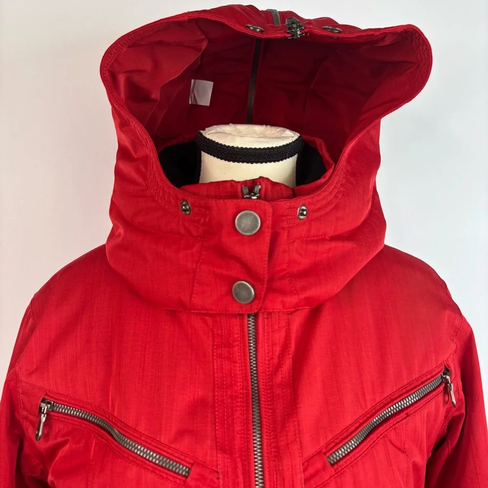 Vintage Ski Jacket Obermeyer Thinsulate Red Hooded Warm Snow Winter‎ Sports Coat